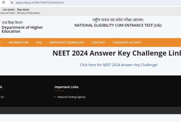 NEET UG 2024 Result LIVE: NTA NEET Final Answer Key at exams.nta.ac.in(Released); Direct Link