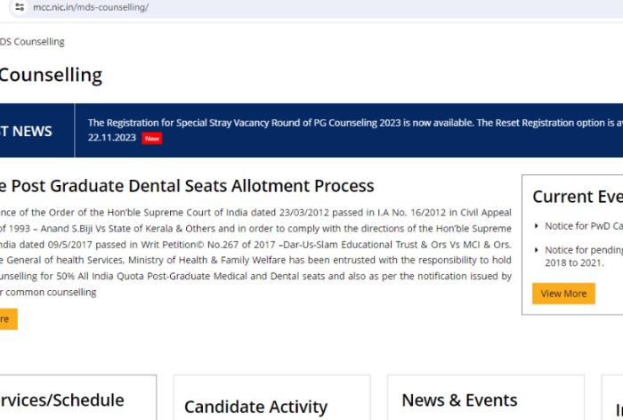 NEET MDS Counselling Dates 2024 Released at mcc.nic.in; Check Round 1 Schedule