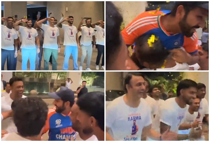 Rohit Sharma’s CHILDHOOD Friends Featuring Tilak Varma Welcome India Captain After T20 WC 2024 Triumph | WATCH VIDEO