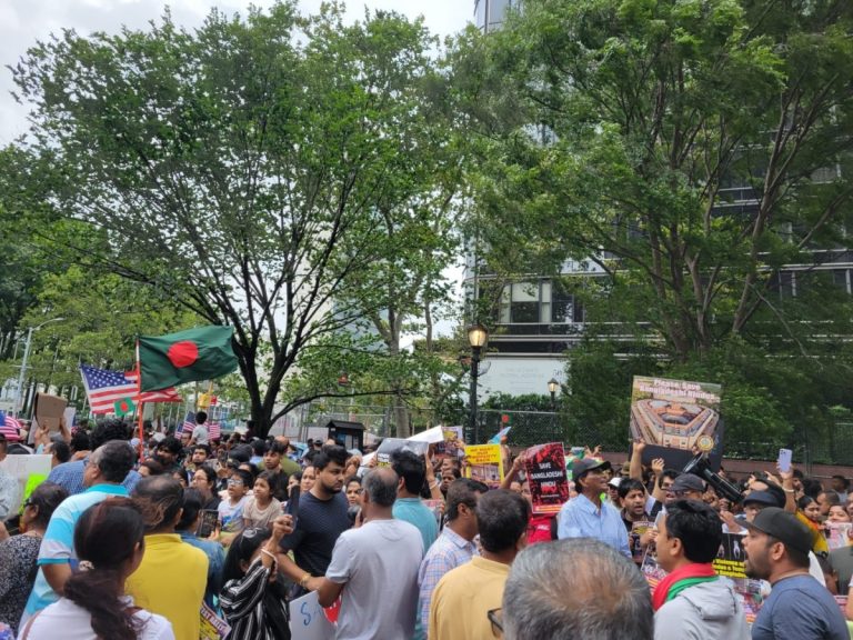 Bangladesh Crisis: Protests Outside UN HQ Call For Ending Violence Against Hindus, Other Minorities | WATCH