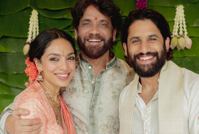 Naga Chaitanya-Sobhita Dhulipala Are Engaged, Nagarjuna Welcomes Daughter-In-Law on ‘8.8.8’; See Couple’s South Indian Looks