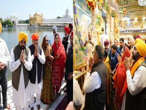 Punjab Governor, CM pay obeisance at Harmandir Sahib, Durgiana Temple