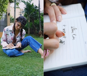 Jacqueliene Fernandez showcases her Hindi writing skills