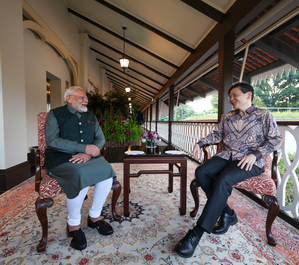 PM Modi meets counterpart Lawrence Wong at iconic Sri Temasek in Singapore