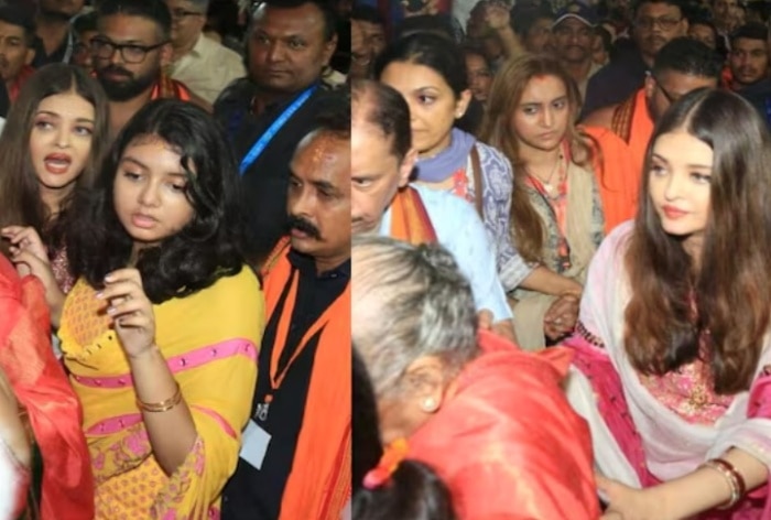 WATCH: Aishwarya Rai Stuns in Traditional Look For Ganpati Darshan With Daughter Aaradhya And Mom, Netizens Ask ‘Where is Abhishek Bachchan?’