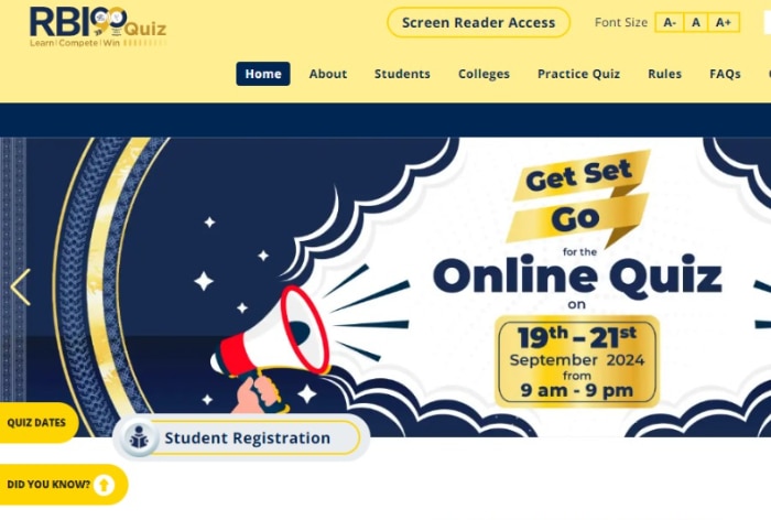 Reserve Bank Of India To Conduct Nationwide Quiz For UG Students; Check Eligibility, Prizes