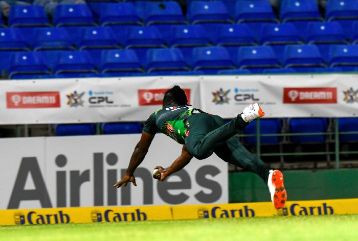 Kyle Mayers Picks Up Brilliant Diving Catch To Dismiss Virat Kohli’s Royal Challengers Bangalore Teammate In CPL T20 2024 Match I WATCH Video