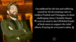 Allu Arjun donates Rs 1 crore for relief operations in light of
 Andhra Pradesh, Telangana deluge