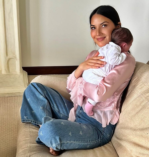 Olivia Munn shares photo of herself with newborn in support of breast cancer awareness